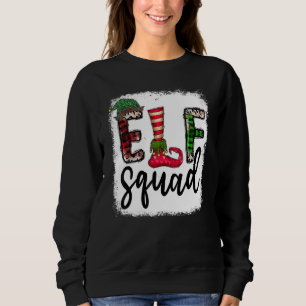 Sudadera Elf Squad Elf Feet Merry Christmas Leopard Plaid B