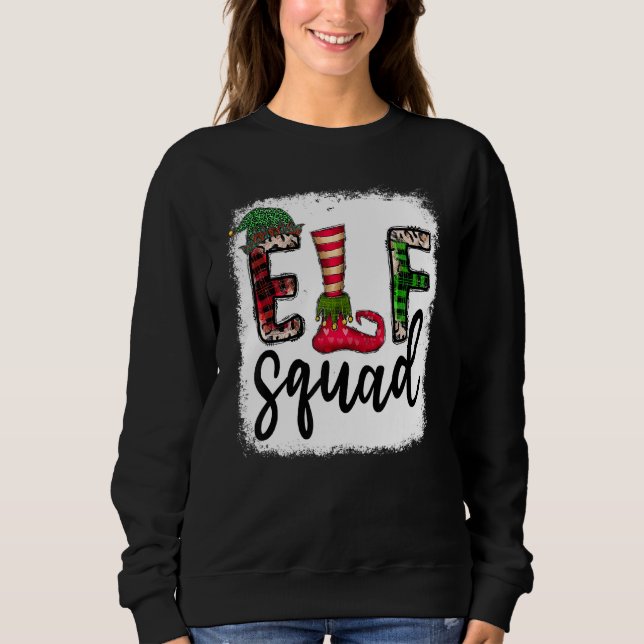 Sudadera Elf Squad Elf Feet Merry Christmas Leopard Plaid B (Anverso)