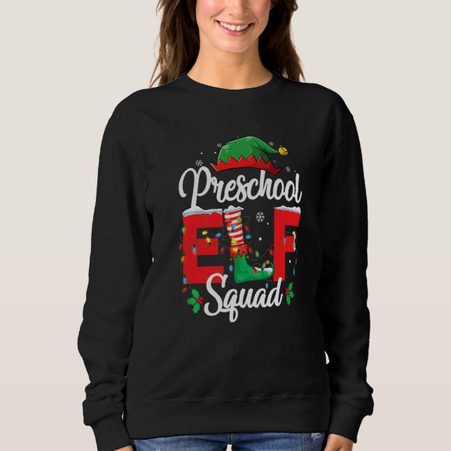 Sudadera Elfo de escuadrón de preescolar profesor de Navida (Anverso)