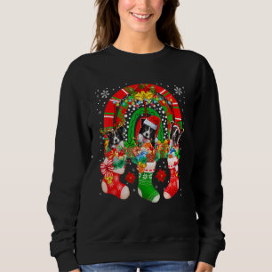 Sudadera Elfo Reno Santa Border Collie Perros En Calcetín D
