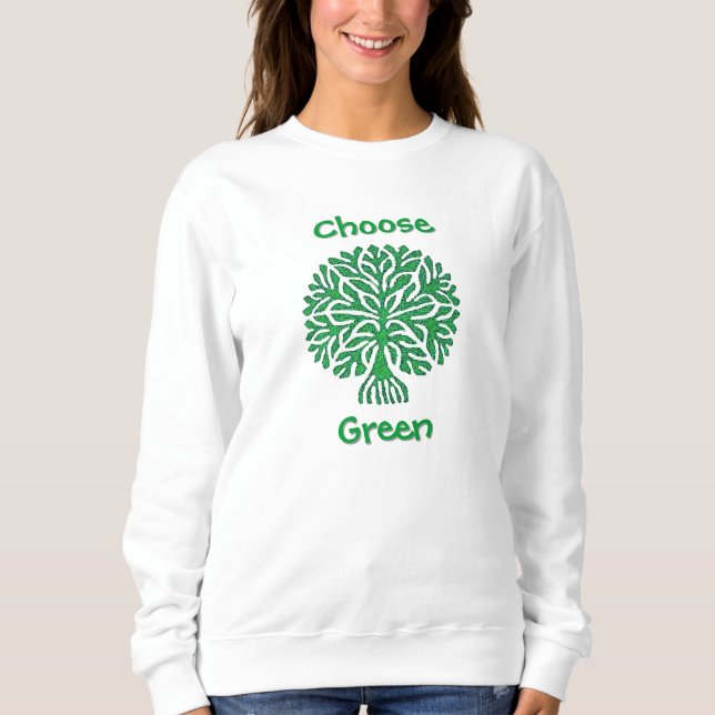 Sudadera Elige camiseta verde (Anverso)