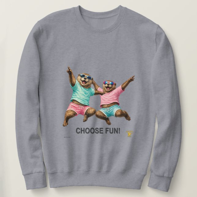 Sudadera Elige el Dúo de Nutrias Divertidas (Anverso del diseño)