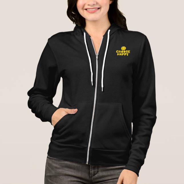 Sudadera Elige Feliz, Inspirador (Anverso)