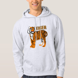 Sudadera Elija su color l Impresión de tigre asombrosa Negr