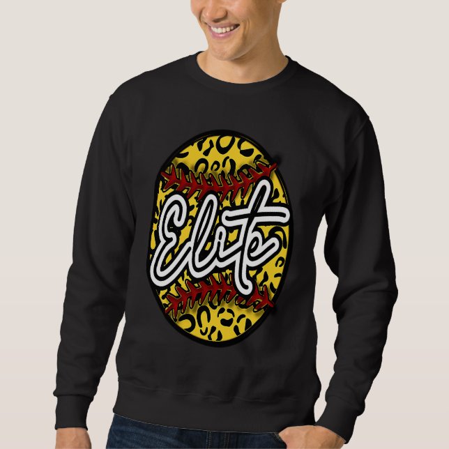 Sudadera ELITE Leopard Cheetah Softball Team Trendy Cute Wo (Anverso)