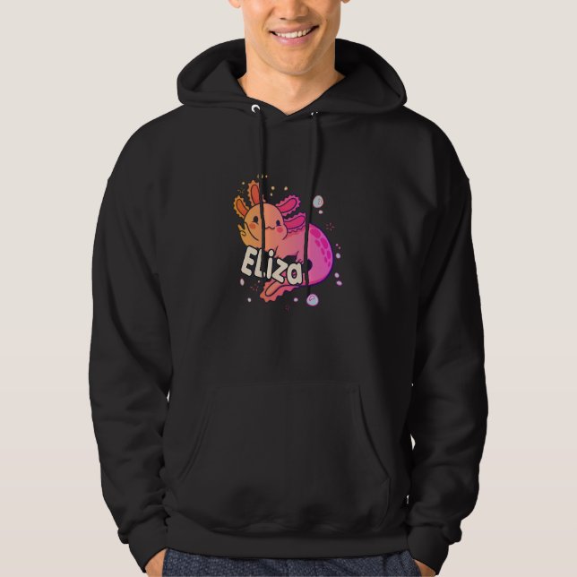 Sudadera ELIZA - Hermoso nombre chica con adorable AXOLOTL (Anverso)