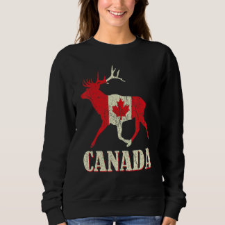 Sudadera Elk Distressed Deer Canada Day Proud Canadian Flag