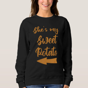 Sudadera Ella es mi dulce pareja de acción de gracias de la