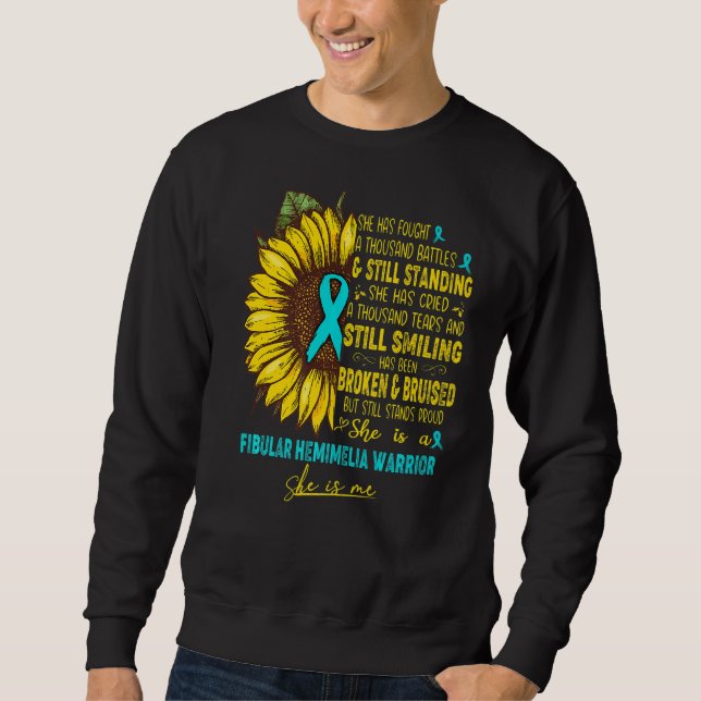 Sudadera Ella Es Una Guerrera Hemimelia Fibular, Ella Es Yo (Anverso)