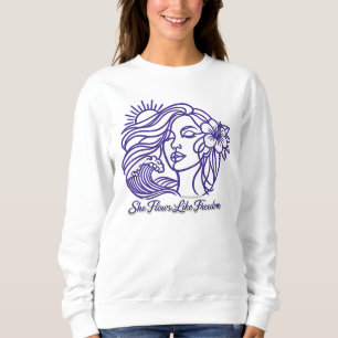 Sudadera Ella Fluye Como la Libertad – Arte de Línea Femeni