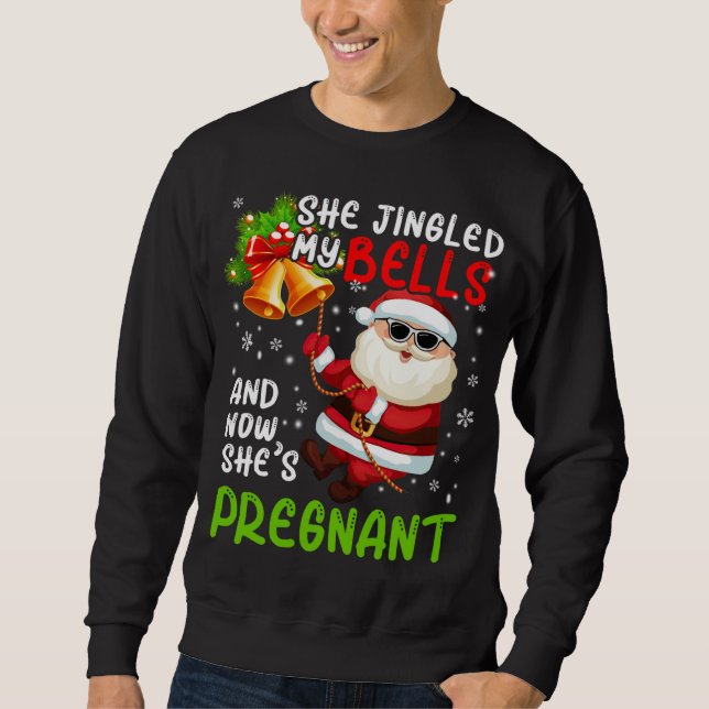 Sudadera Ella jingaba mis campanas Navidades lindas embaraz (Anverso)