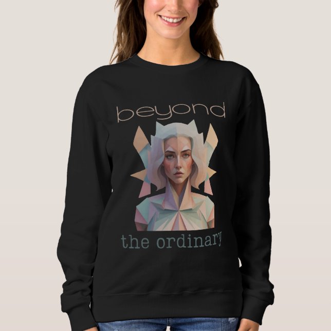 Sudadera Ella lucha más allá de la cara de arte femenino (Anverso)