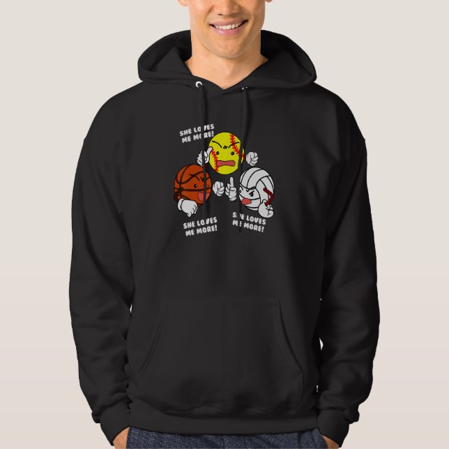 Sudadera Ella Me Ama Más Voleibol De Baloncesto De Softball (Anverso)