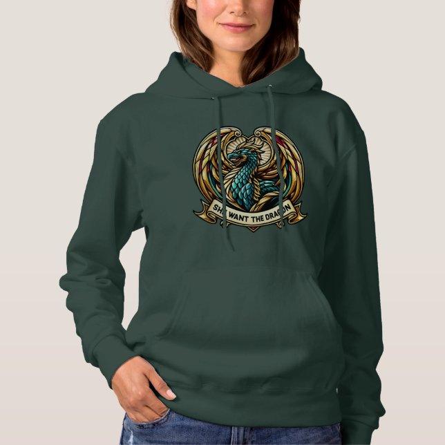 Sudadera Ella quiere el diseño de cristal de dragón (Anverso)