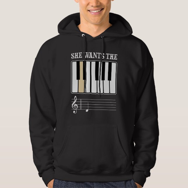 Sudadera Ella quiere la música del piano de D (Anverso)