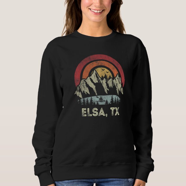 Sudadera Elsa Texas Mountain Sunset Sunrise Kayaking   (Anverso)