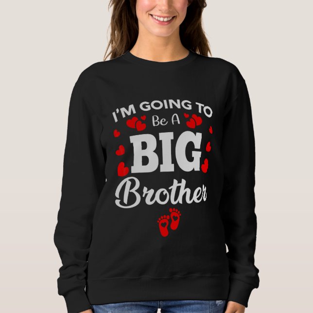 Sudadera Embarazo de bebé Cumpleaños Hermano mayor Pronto a (Anverso)