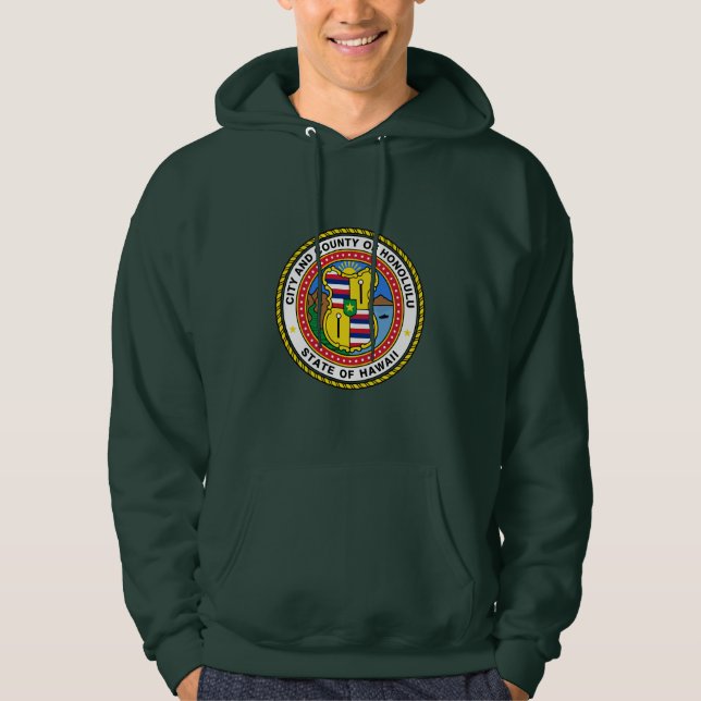 Sudadera Emblema de la ciudad de Honolulu, Hawaii Hoodie (Anverso)