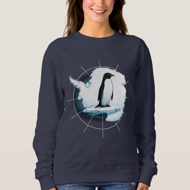 Sudadera Emblema de Pingüino de la Antártida – Diseño de Ex (Anverso)