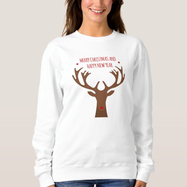 Sudadera Emblema de Reno Noel (Anverso)