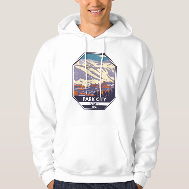 Sudadera Emblema del área de invierno de Park City Utah (Anverso)