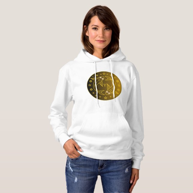 Sudadera Emblema del Zodíaco de Piscis | Símbolo Celestial  (Anverso completo)