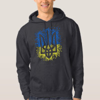 Emblema ucraniano trident tryzub esparce corazones