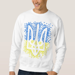 Sudadera Emblema ucraniano trident tryzub esparce corazones