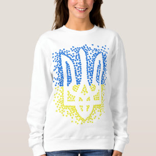 Sudadera Emblema ucraniano trident tryzub esparce corazones