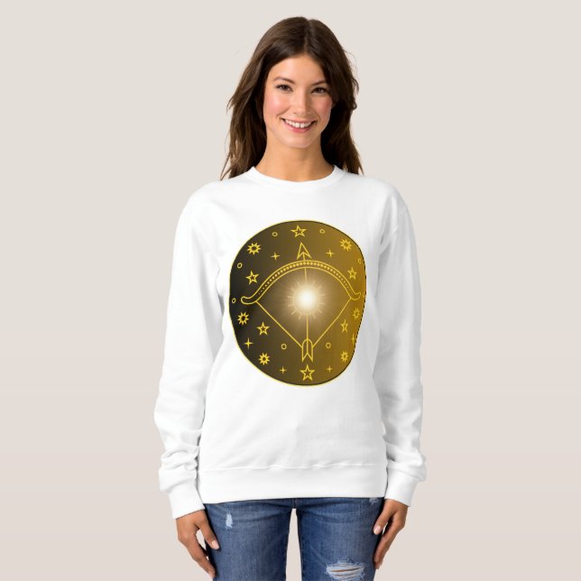Sudadera Emblema Zodiacal Sagitario Símbolo Celestial Mínim (Anverso completo)