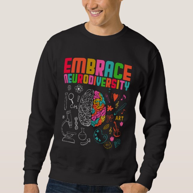 Sudadera Embrace Neurodiversity Rainbow Brain Autism Awaren (Anverso)