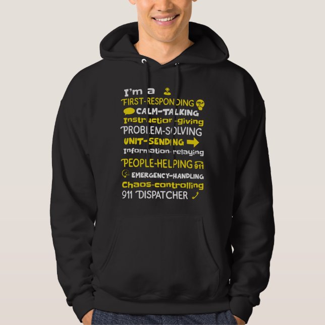 Sudadera Emergency Dispatcher - Thin Yellow Line Dispatcher (Anverso)