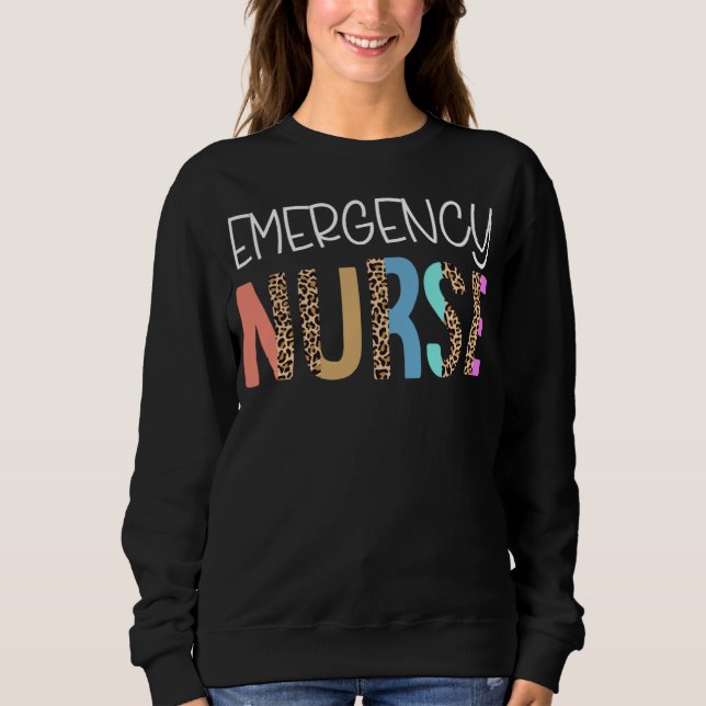 Sudadera Emergency Nurse Bohemian Cheetah Leopard Print Pat (Anverso)