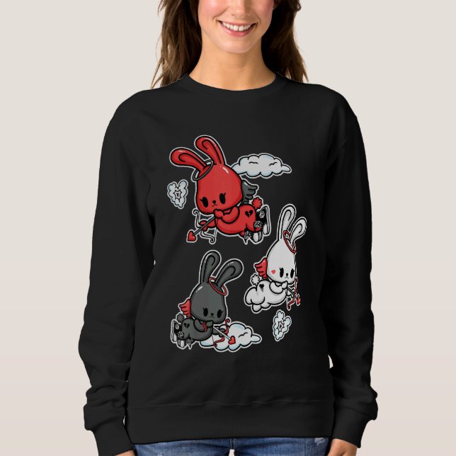 Sudadera Emo Angel Bunny Gótico suave Día de San Valentín P (Anverso)
