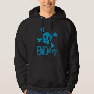 Sudadera Emo Boy Blue Skull Emo Gótico Música Emocional Ado