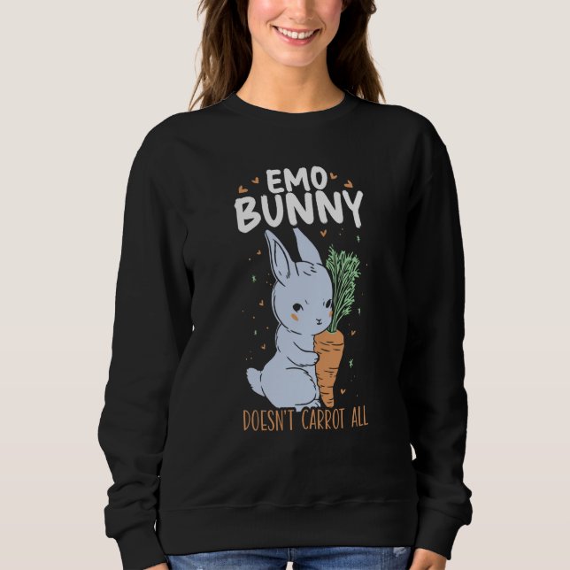 Sudadera Emo Bunny Doesn't Carrot All Bunny Rabbit Animal B (Anverso)