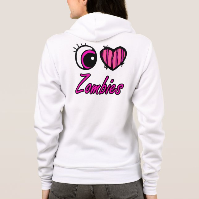 Sudadera Emo Ojo Corazón Me Encantan los Zombies (Reverso)