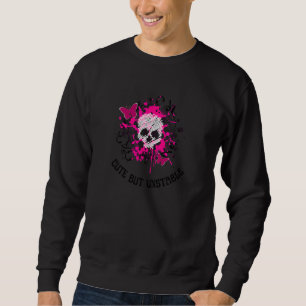 Sudadera Emo Y Gótico Cuidada Pero Inestable Mariposa Rosa