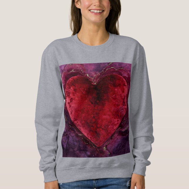 Sudadera Emoción de terciopelo – Corazón de amor romántico (Anverso)