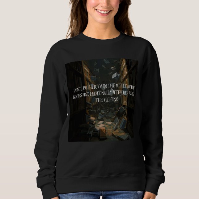 Sudadera Emocionalmente Apegado a Villanos Libro Caos (Anverso)