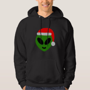 Sudadera emoji alienígena de santa verde