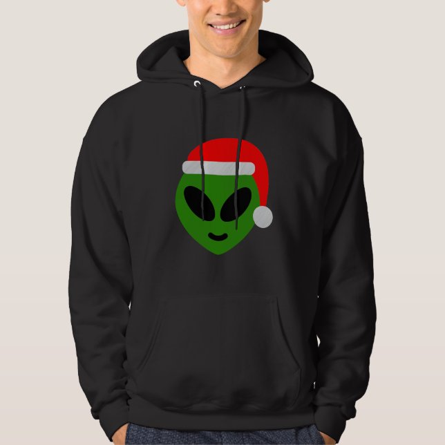 Sudadera emoji alienígena de santa verde (Anverso)