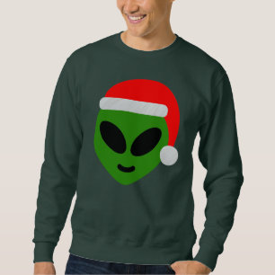 Sudadera emoji alienígena de santa verde