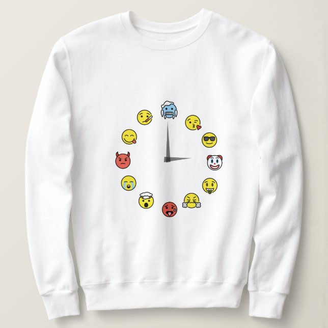 Sudadera Emoji Clock Sweatshirt (Anverso del diseño)