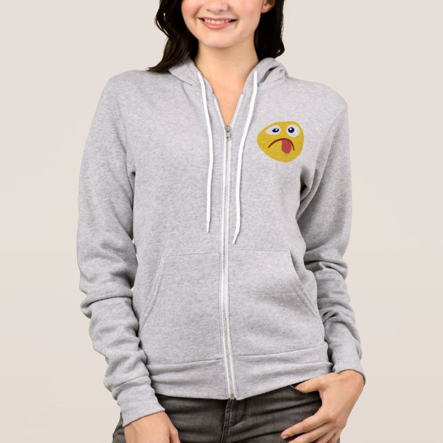 Sudadera Emoji de lengua agarrotada (Anverso)