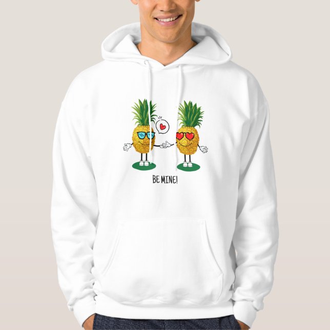 Sudadera Emoji de piña personalizada Pareja de amor (Anverso)
