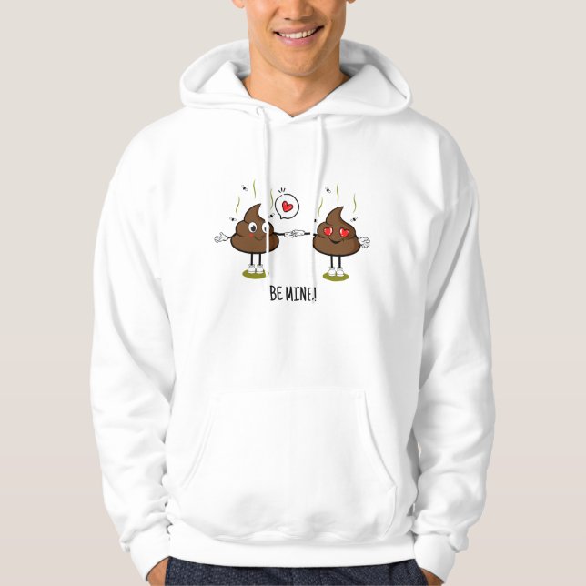 Sudadera Emoji de popó personalizada Pareja de amor (Anverso)