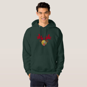 Sudadera emoji de rosa de reno de navidad camiseta con capu