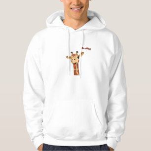 Sudadera emoji guiñando la lengua por la cara de la jirafa