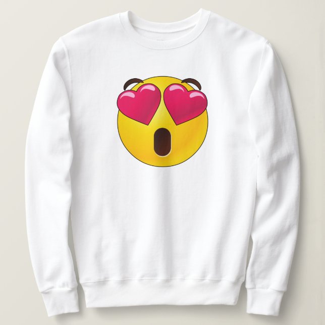 Sudadera Emoji Heart Eyes Valentines (Anverso del diseño)